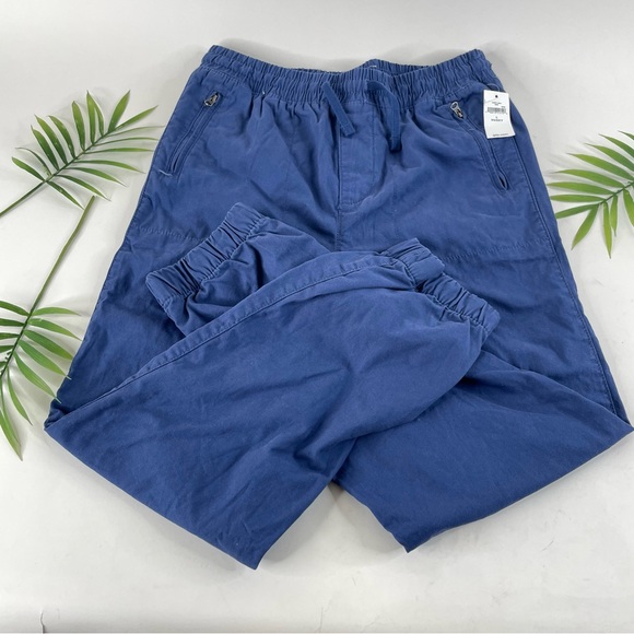 Gap Boys Navy Blue Khaki Joggers Lined Size L Husky NWT - Picture 1 of 7